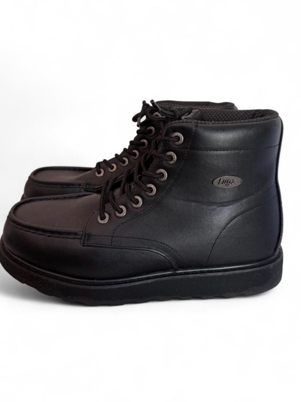 Lugz Men's Cypress Black Slip Resistant Moc Toe Boots